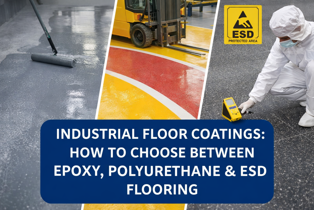 Industrial Floor Coatings: How to Choose Between Epoxy, Polyurethane & ESD Flooring