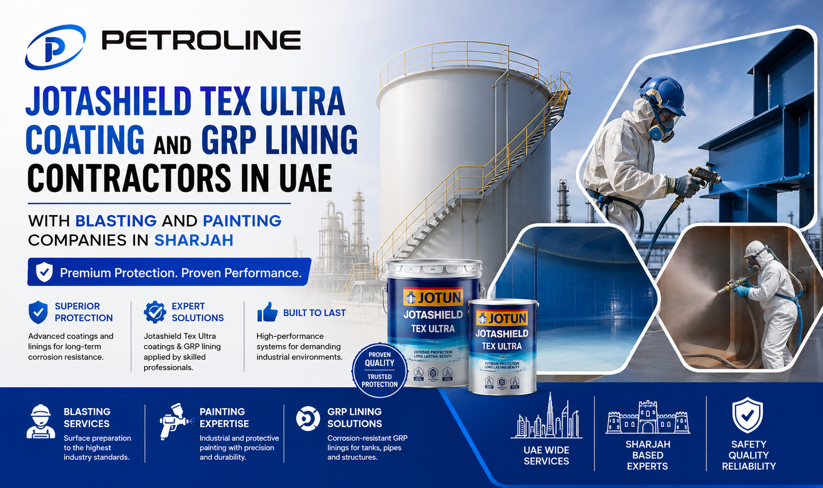 Jotashield Tex Ultra Solutions by GRP Lining Contractors in UAE and Blasting and Painting Companies in Sharjah
