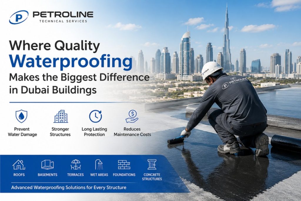 Professional waterproof company in Dubai providing waterproofing solutions for roofs, foundations, basements, and commercial buildings.