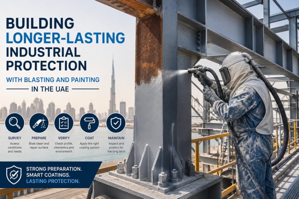 Blasting and painting in UAE for longer-lasting industrial steel protection