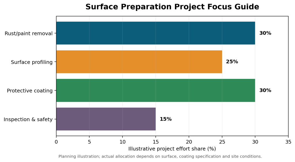 Graph showing surface protection guide